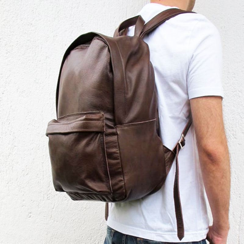 Brown Leather Backpack BB04