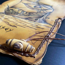 Load image into Gallery viewer, pyrography on leather 
